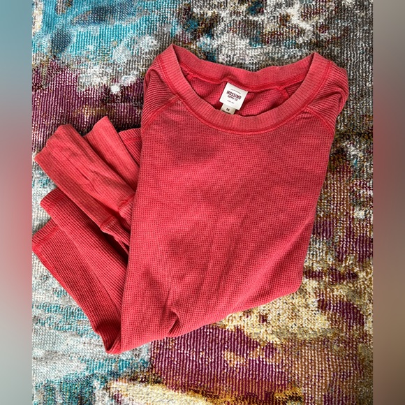 EUC Mossimo women’s small fitted thermal orange shirt flattering top worn twice - Picture 7 of 13